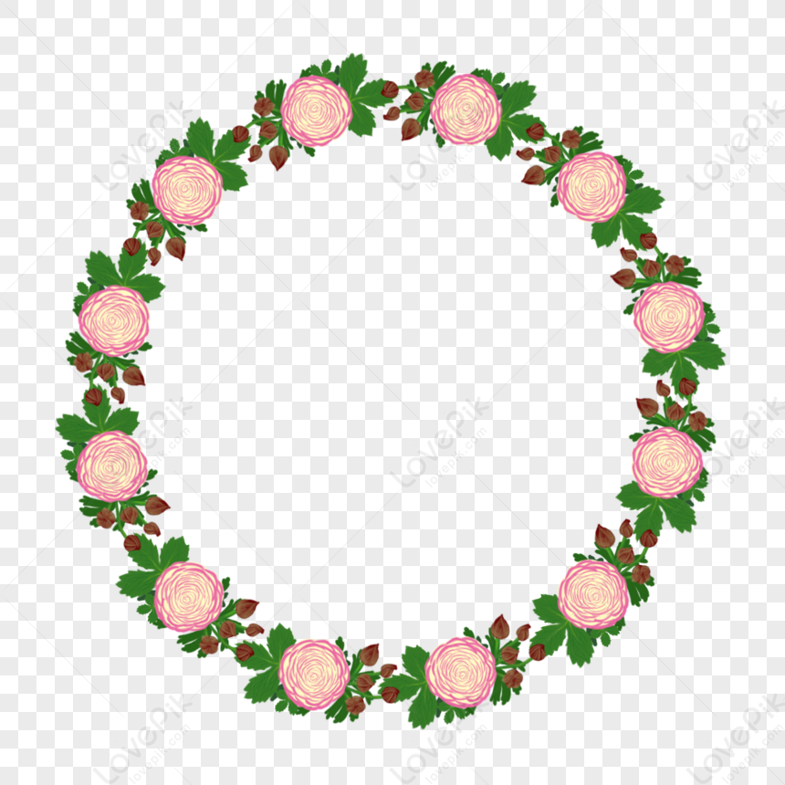 Ranunculus Garland Border Element PNG Image And Clipart Image For Free ...