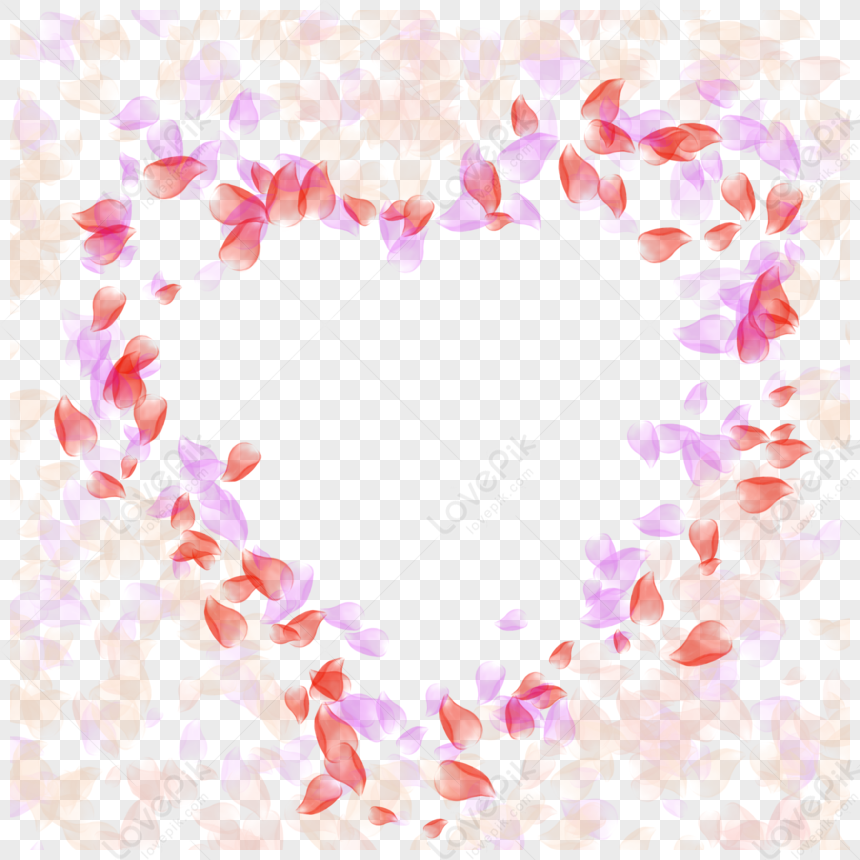 Red Love Petal Border PNG Free Download And Clipart Image For Free ...