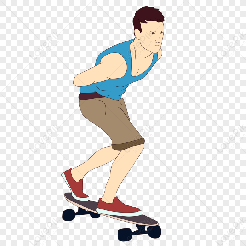 Niño de skateboarding de dibujos animados, chico de skateboarding, niño,  mano png