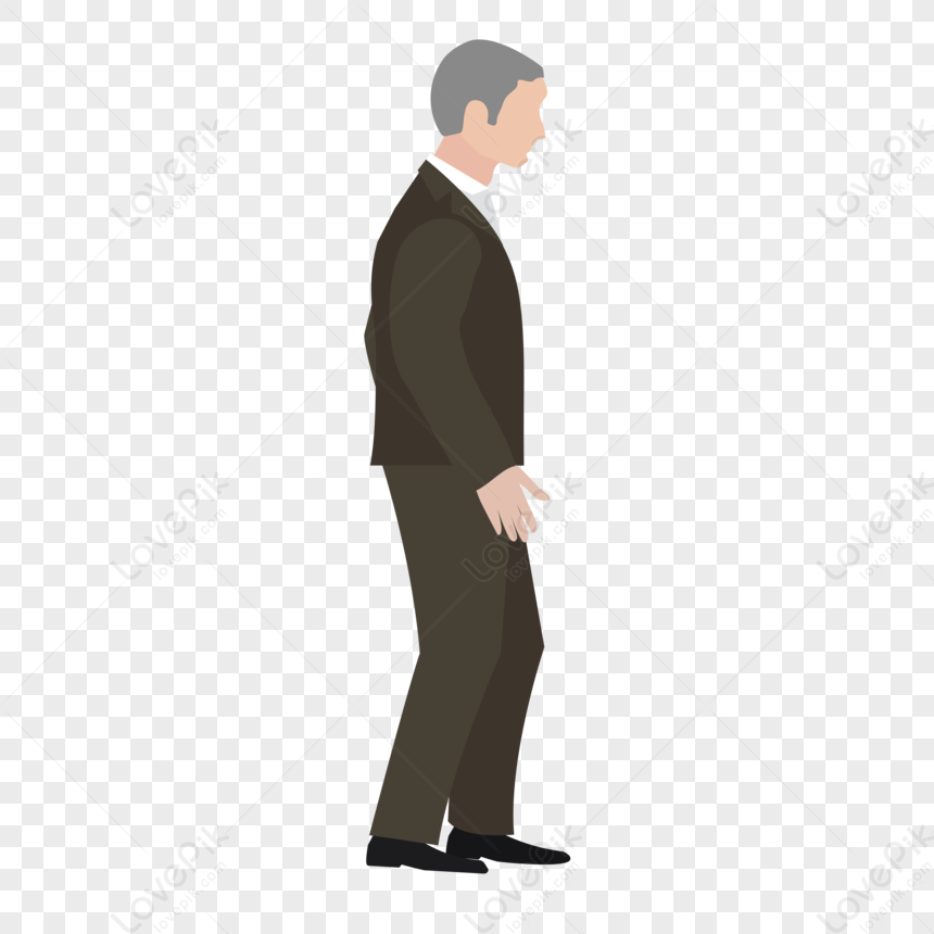 Standing Elderly Man, Flat Man, Person Standing, Stand Free PNG