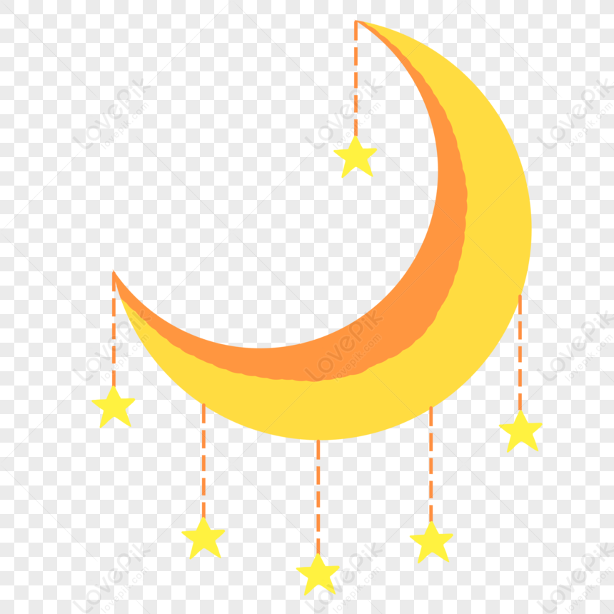 Stars Hanging Above The Moon Png Transparent Background And Clipart Image For Free Download