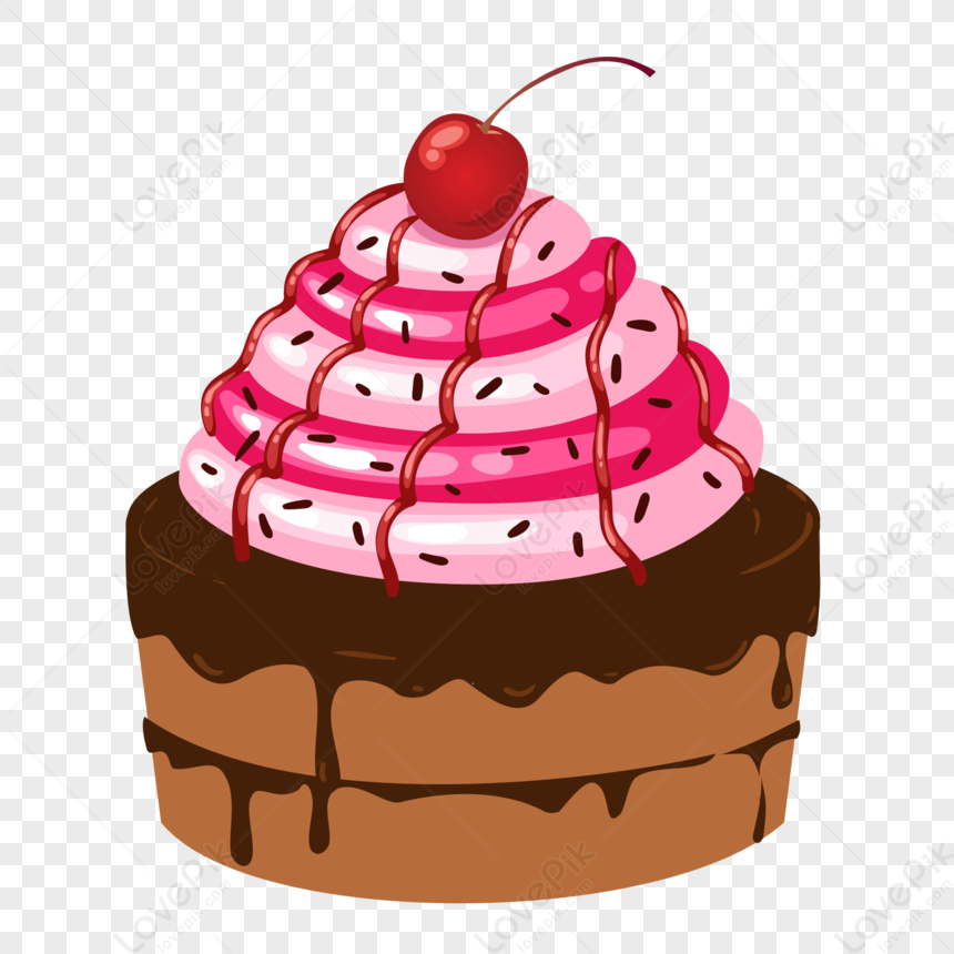 Fresh sweet ice cream cake with chocolate syrup and berries on transparent  background 24108730 PNG