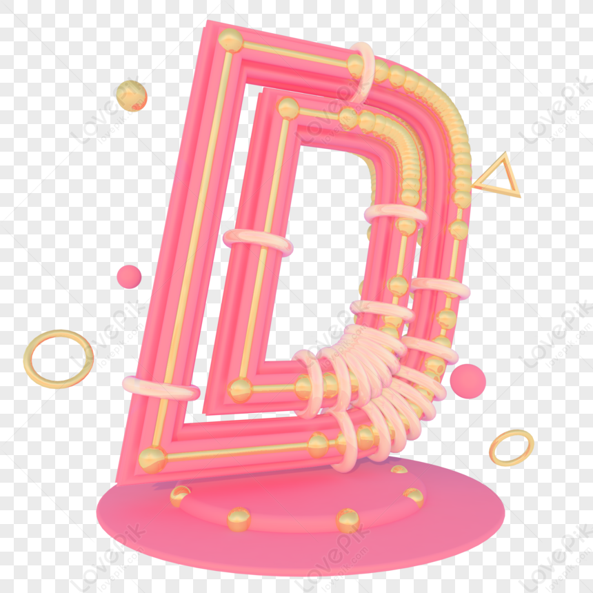 Three-dimensional Soft Pink English Alphabet Stage, Orange Pink, Letter ...