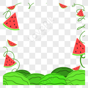 Cartoon Watermelon Tree Border Png Transparent Image And Clipart Image 