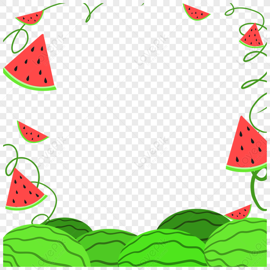 Watermelon Border, Border Lines, Border Leaves, Border Cartoon PNG Hd ...