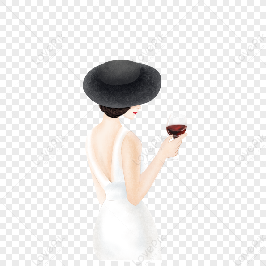 Woman Drinking Wine PNG White Transparent And Clipart Image For Free  Download - Lovepik | 401160032