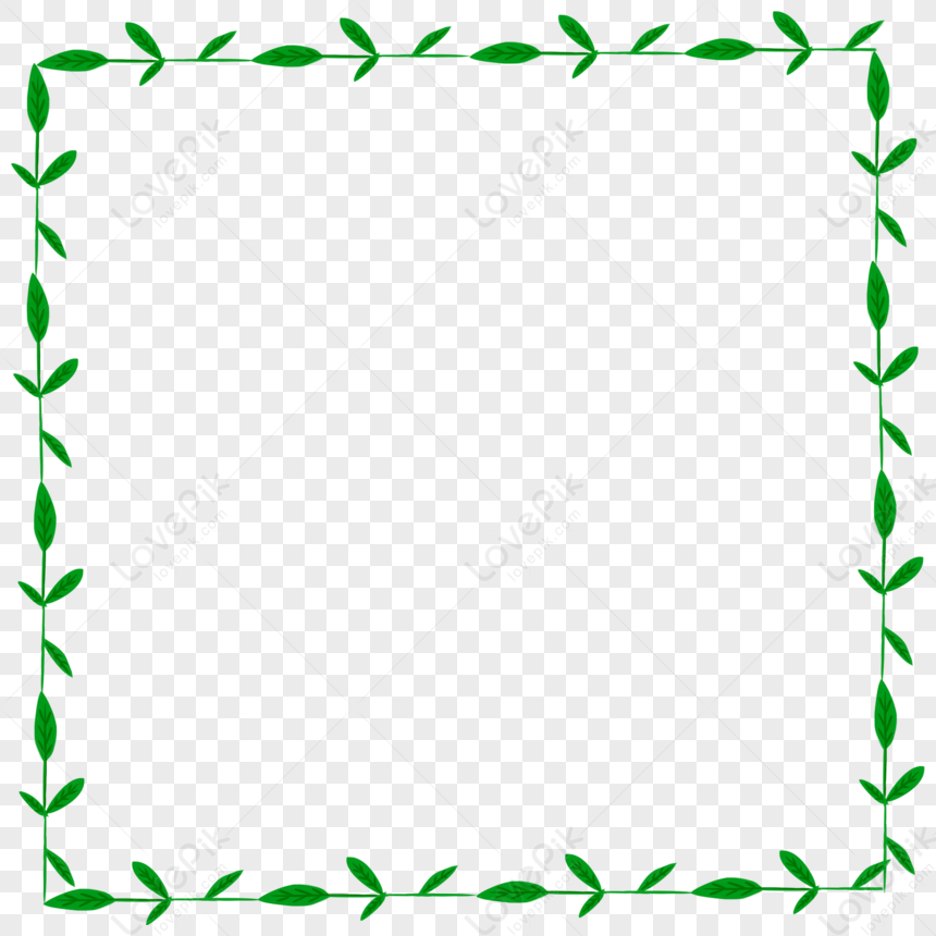 Green Leaf Border, Green White, Frame Green, Leaf Lines PNG Hd ...