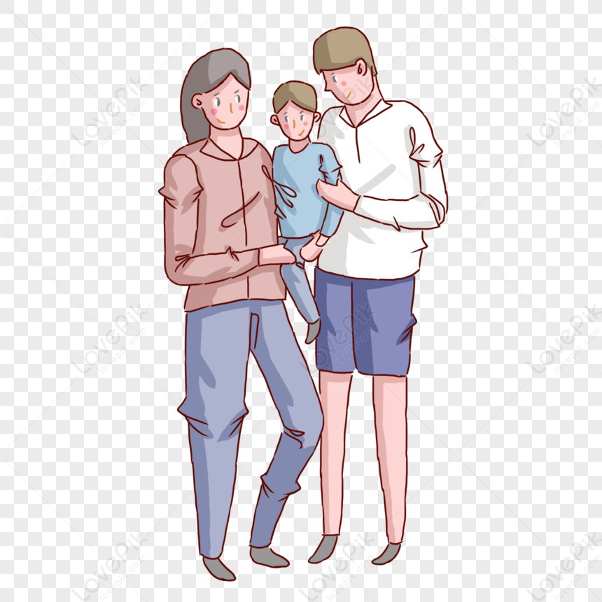 Illustration of a Family of Mom Dad, Girl and Dog Stock Vector -  Illustration of female, family: 155014641