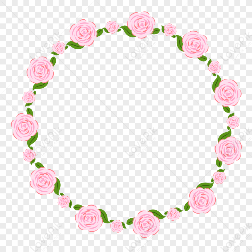 Premium Vector | Rose frame with a gold ring