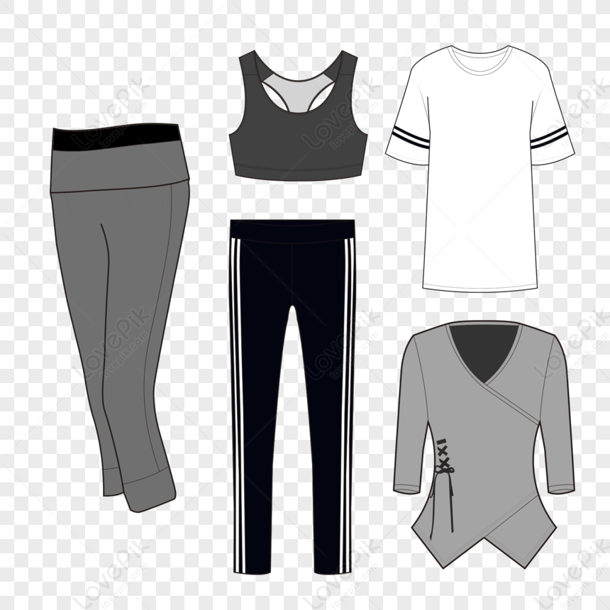 Diseno De Ropa De Entrenamiento En Blanco Y Negro. PNG Imagenes Gratis Lovepik