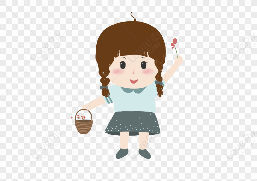 Hand Painted Cartoon Creative Cute Wind Childrens Day Little Gi PNG Picture  And Clipart Image For Free Download - Lovepik | 401194955