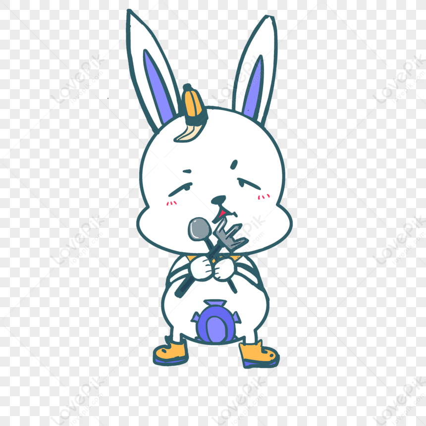 Rabbit Holding A Knife And Fork Png Image And Clipart Image For Free Download Lovepik 401194168