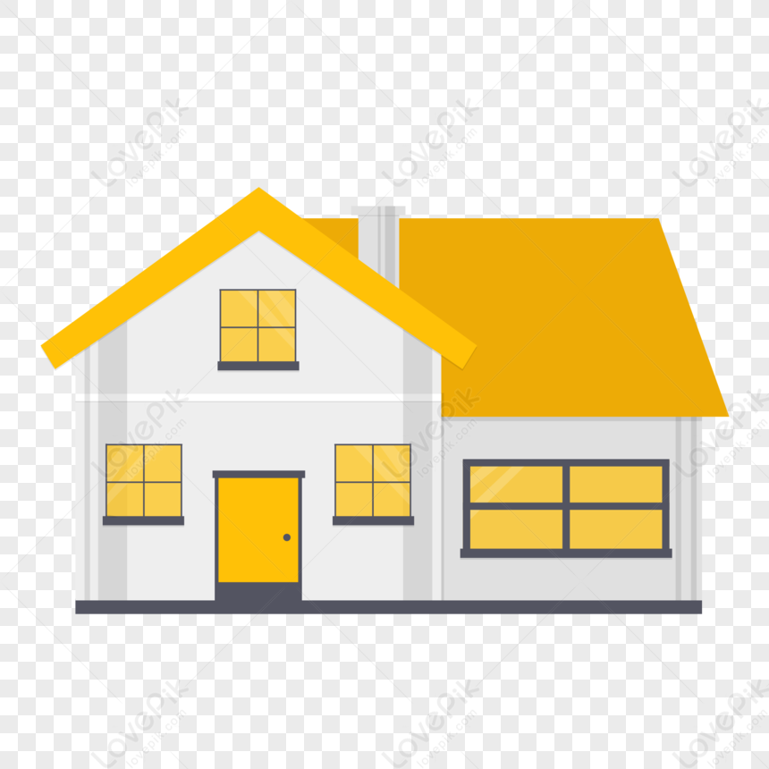 Yellow House Building Flat Illustration, Home Icon, House Icon, Art ...