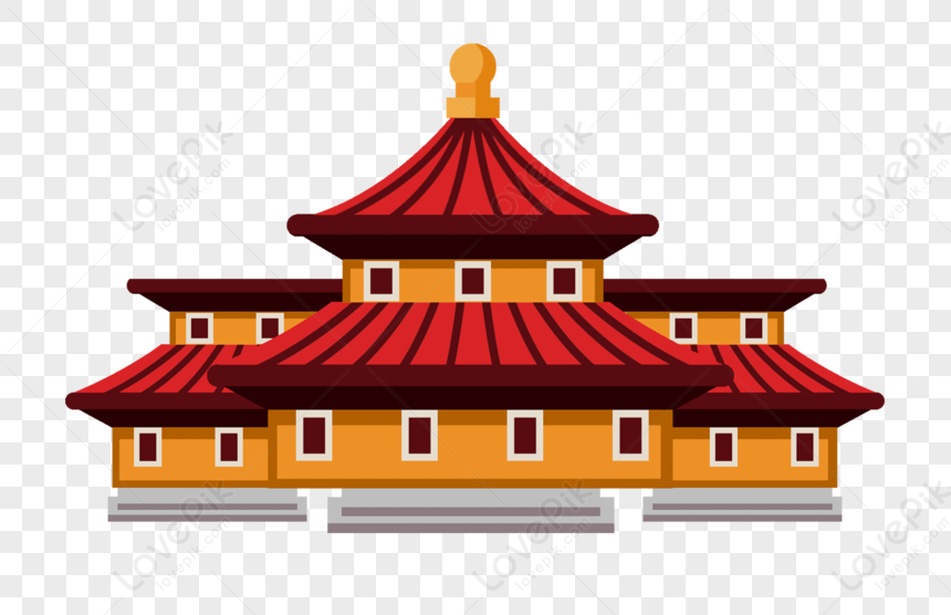 Ancient Architecture, Chinese Temple, Chinese Traditional, Red Yellow ...