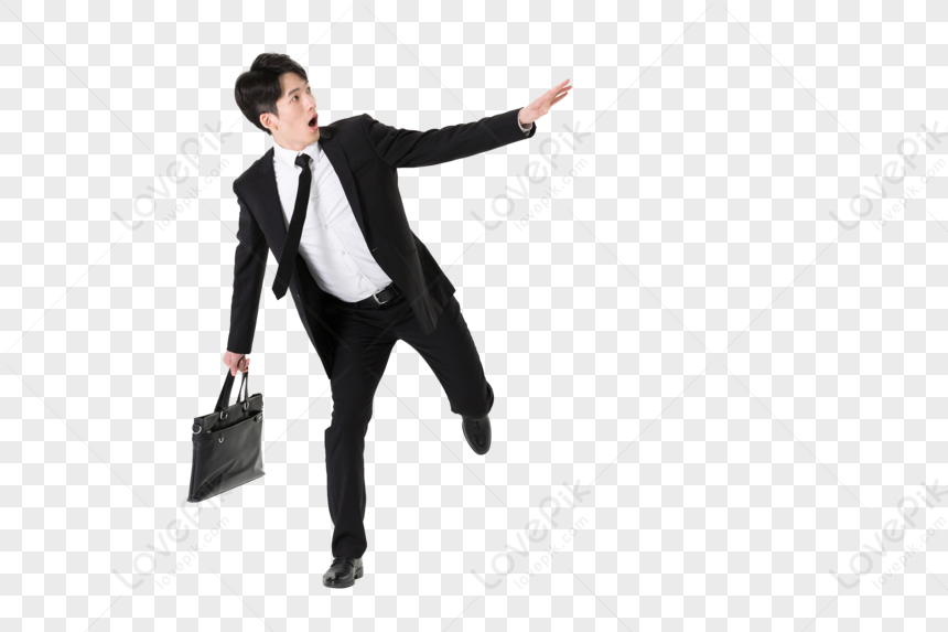 Business Man Exaggerated Running Png Hd Transparent Image And Clipart 