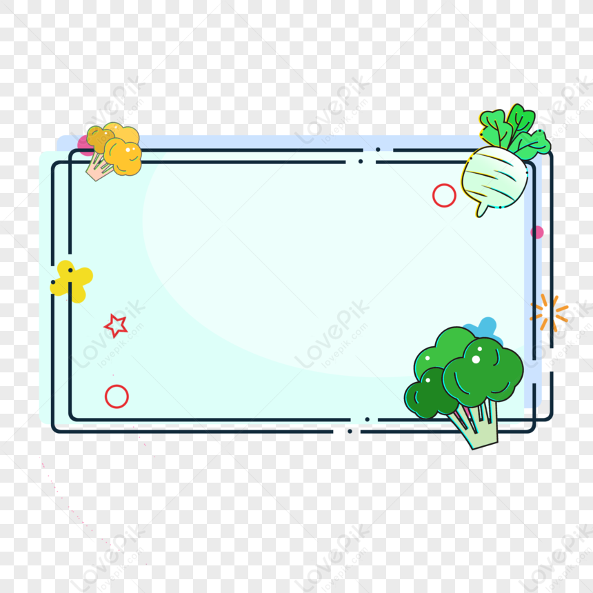 Cartoon Summer Fresh Vegetable Border PNG Image Free Download And ...