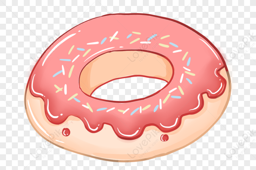 크리 에이 티브 손으로 그린 디저트 도넛 딸기 맛 스낵 Fruitcake 음식 Png 일러스트 무료 다운로드 - Lovepik