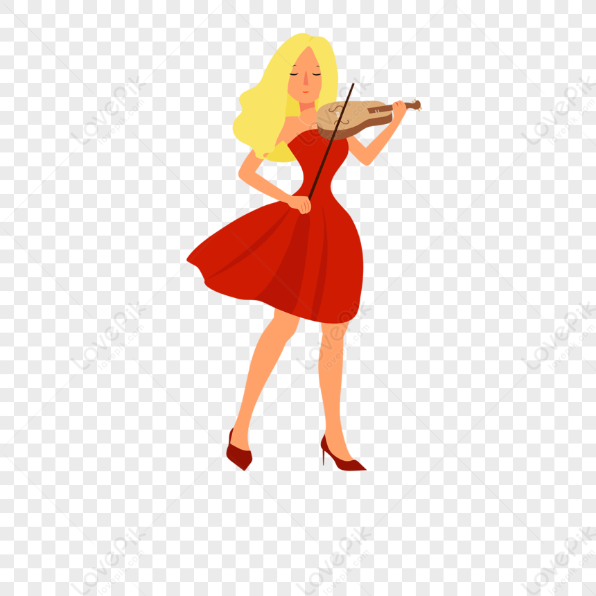 Elegant Girl Playing The Violin, Girl Playing, Girl Woman, Girl Vector ...