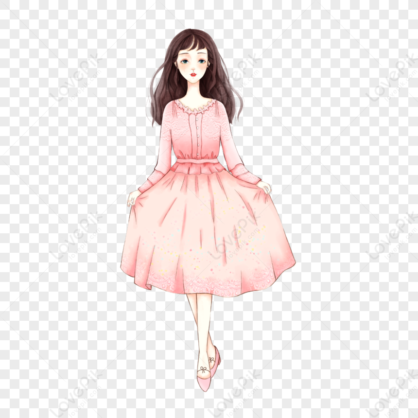 Fantasy Hand Painted Girl Illustration Picture PNG Image And Clipart ...