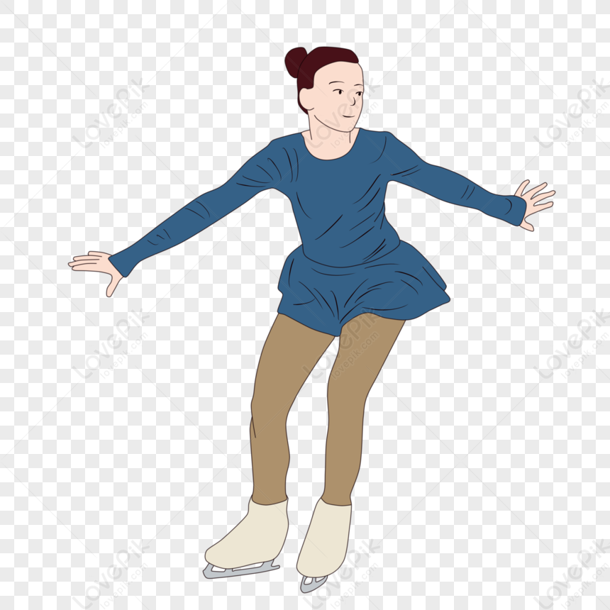 Figure Skater, Dark Light, Blue Light, Vector Woman PNG Transparent ...