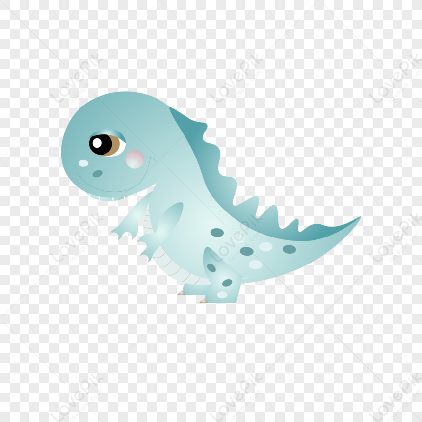 Bonito desenho de dinossauro azul em fundo branco