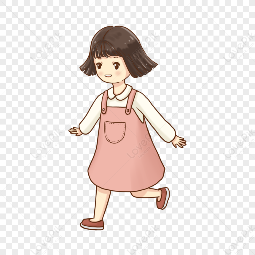 Happy Girl, Girl Illustration, Girl Japanese, Brown Girl PNG Image Free ...