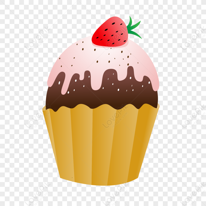 Illustration Hand Drawn Cartoon Strawberry Cupcake Free PNG And Clipart  Image For Free Download - Lovepik | 401215999