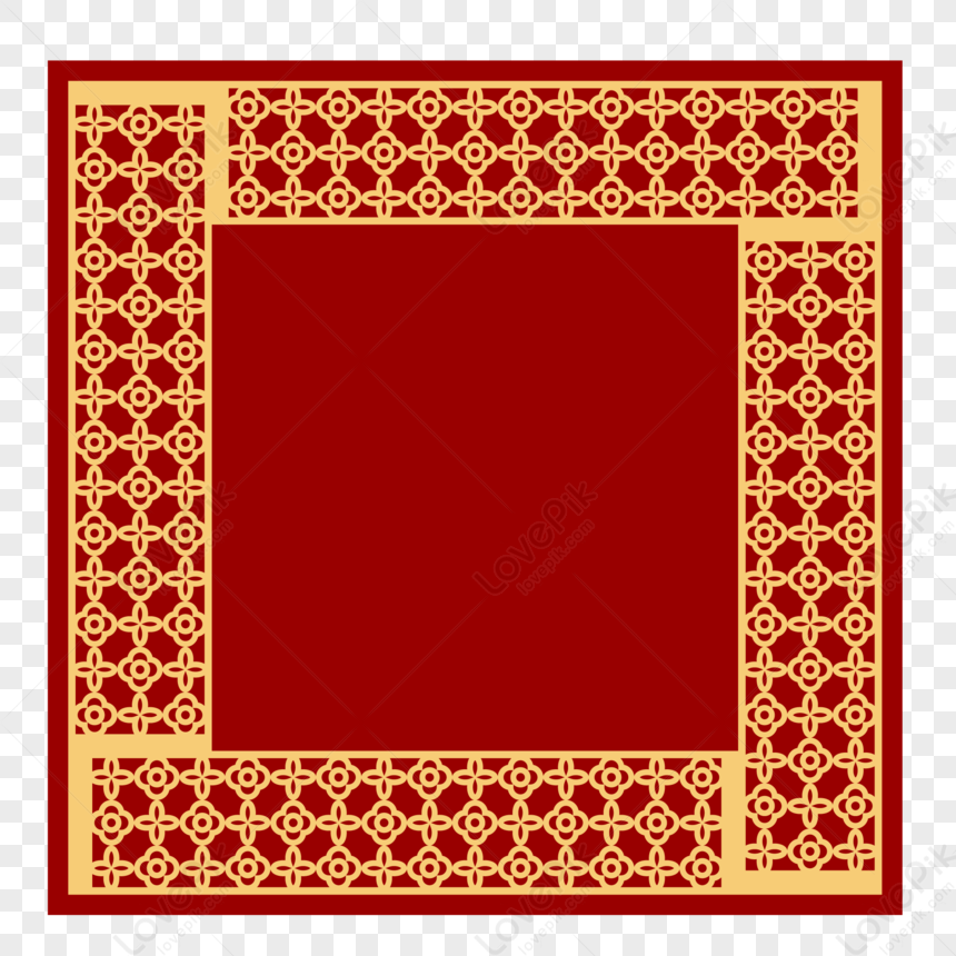 Red Border Shading, Golden Red, Border Ornament, Gold Red PNG Image And ...