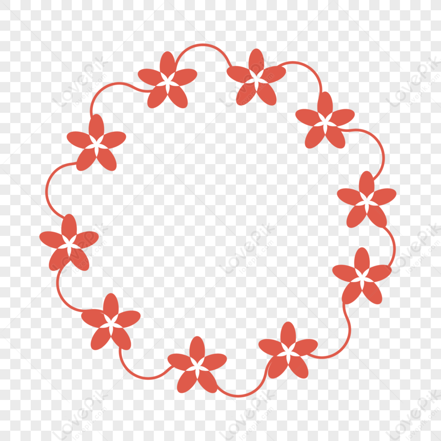 Red Flower Border Png Free Download And Clipart Image For Free Download -  Lovepik | 401197373