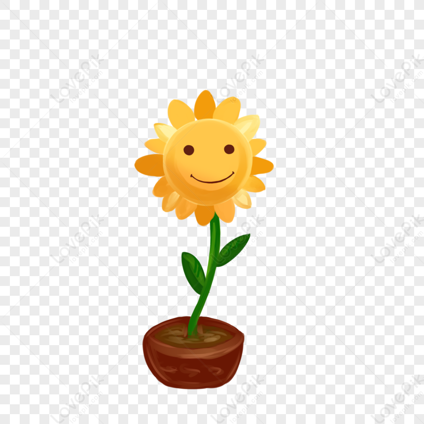 Smiling Sunflower, Art Flower, Cartoon Flower, Cartoon Sunflower PNG ...