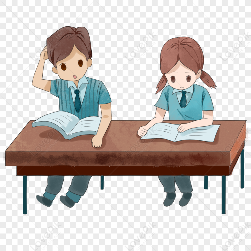 Study Hard, Reading Sitting, Desk Vector, School Vector PNG Image And ...