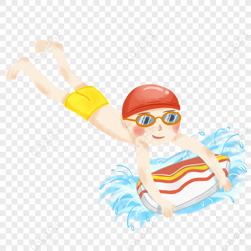 Summer Boy Surfing, Boy Swimming, Boy Cartoon, Boy Swim PNG Transparent ...