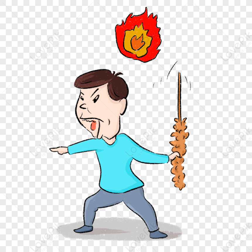 The Boy Is Holding A Feather Duster And Getting Angry Free PNG And Clipart  Image For Free Download - Lovepik | 401246029