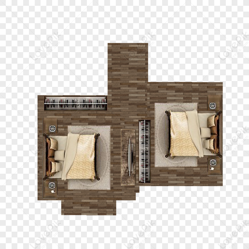 Bedroom Top View, Aerial View, Art Furniture, Apartment Furniture PNG ...