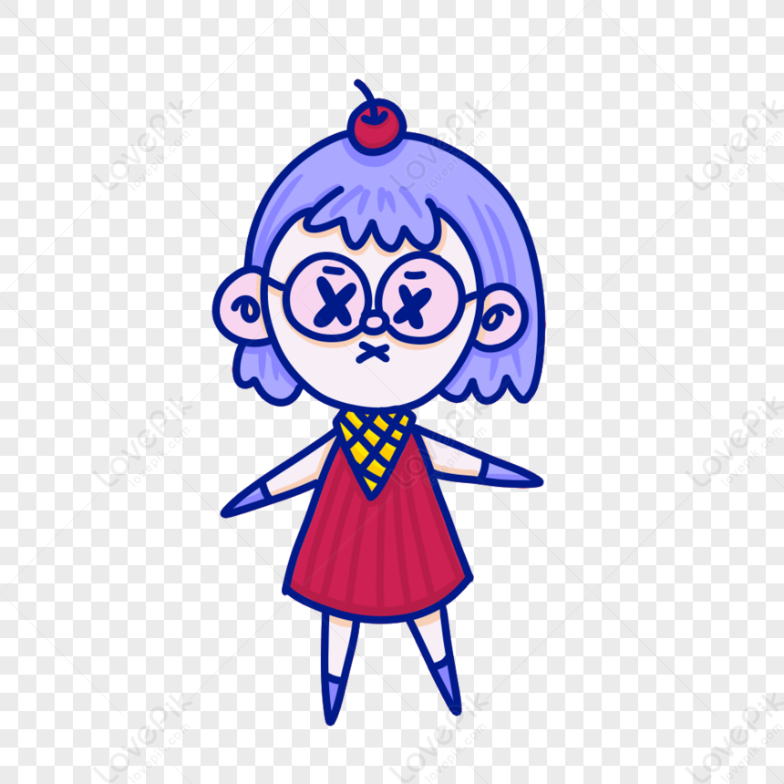 Cartoon Blue Haired Girl Tangled Expression Free PNG And Clipart Image For  Free Download - Lovepik | 401275289