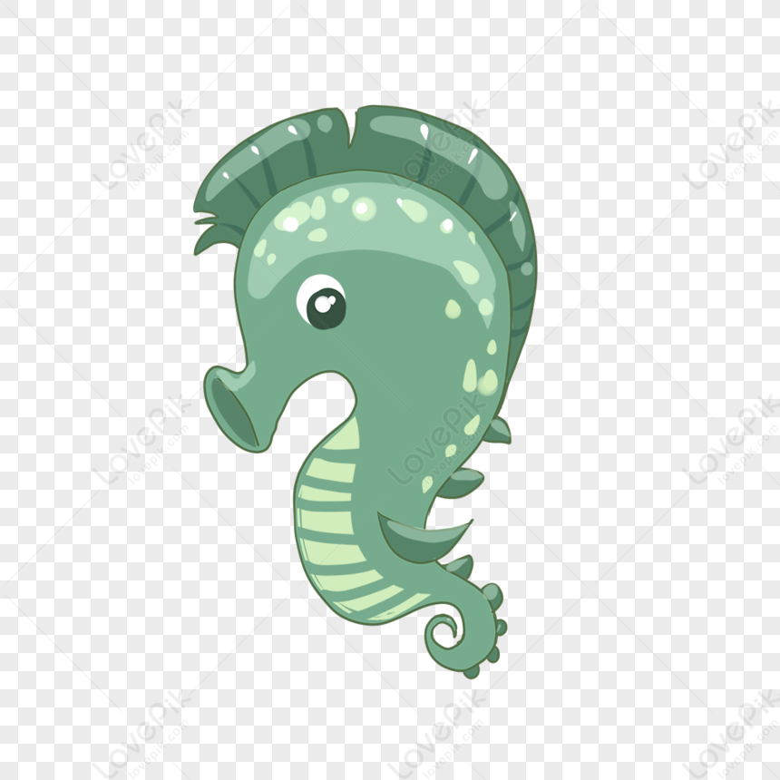 green seahorse clipart