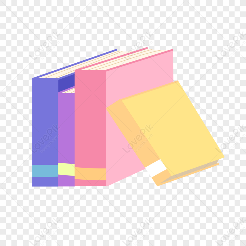 Cartoon Four Books Illustration, Thick Book, Book, Creative Free PNG ...