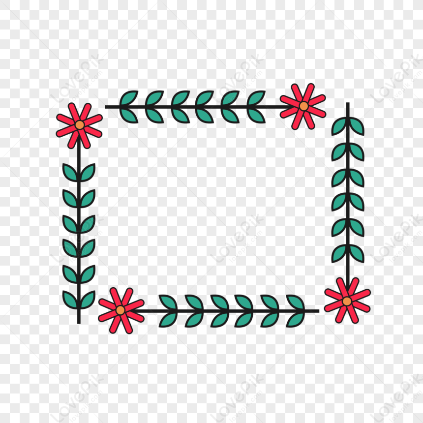 Cartoon Hand Drawn Plant Border PNG Transparent Background And Clipart ...