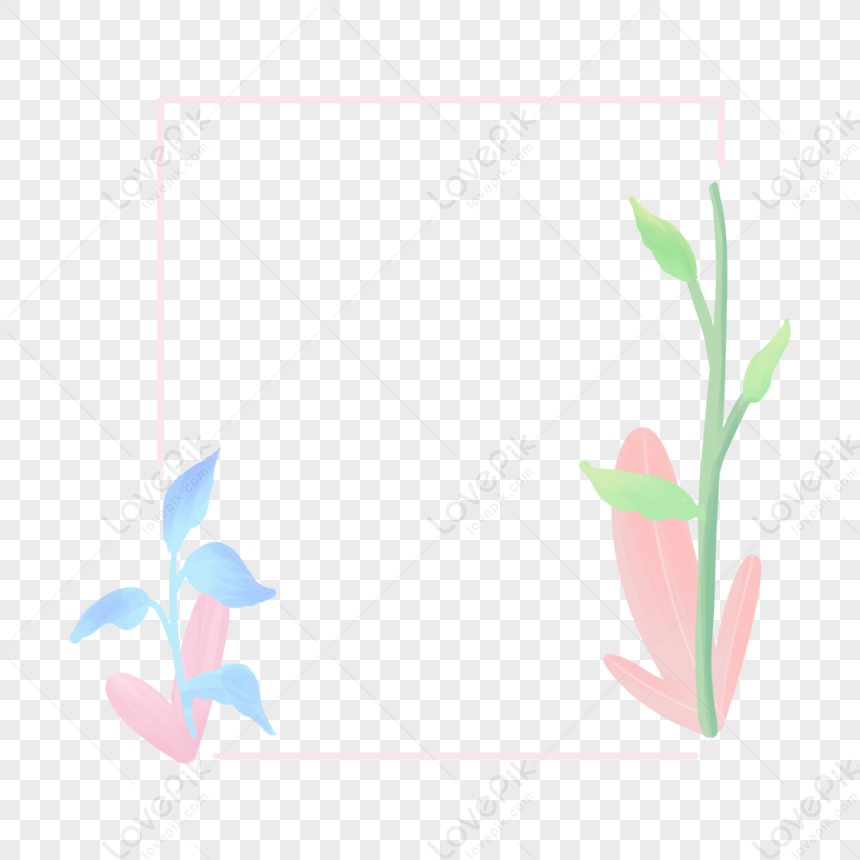 Cartoon Tricolor Plant Border, Tricolor, Plant, Cartoon Border Free PNG ...