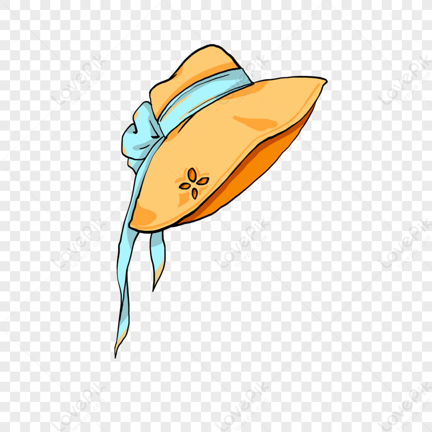 Cartoon Yellow Sun Hat Illustration PNG Image And Clipart Image For ...