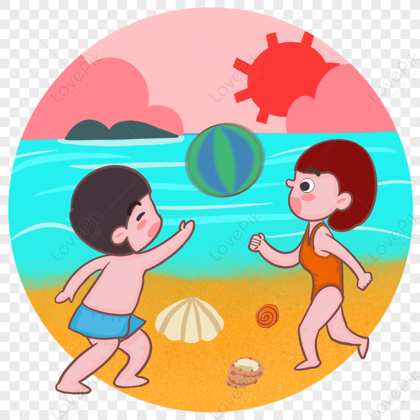 child-playing-with-a-ball-on-the-beach-png-transparent-background-and