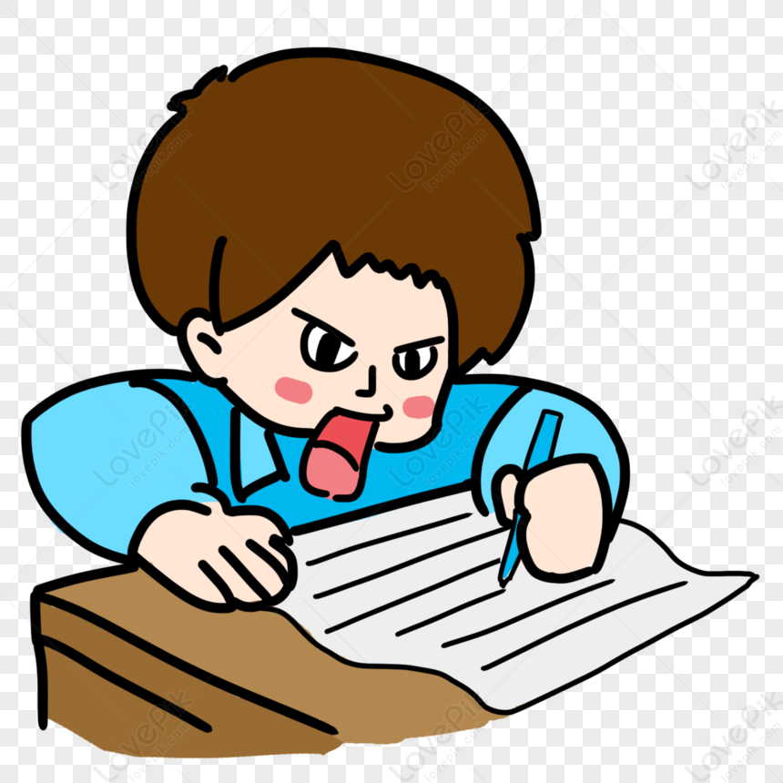 Crazy Homework Emoticon Pack, Boy Cartoon, Cartoon Lines, Boy Writing ...