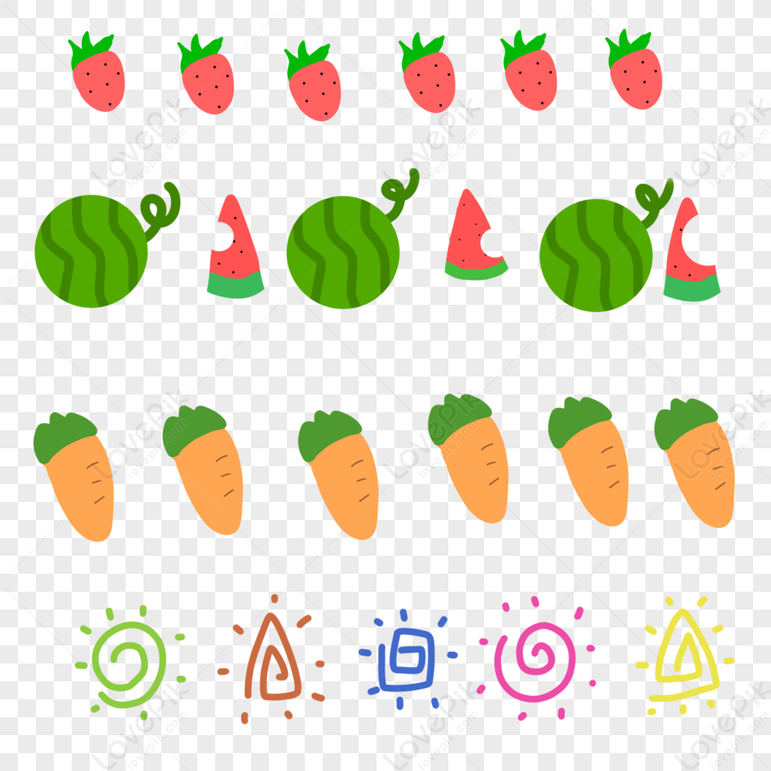 Fruit Vegetable Symbol Stripe Dividing Line PNG Transparent Image And ...