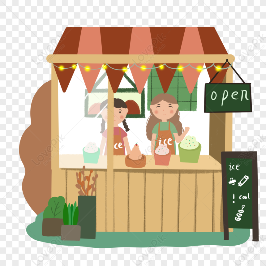 Girl Selling Ice Cream PNG Picture And Clipart Image For Free Download ...