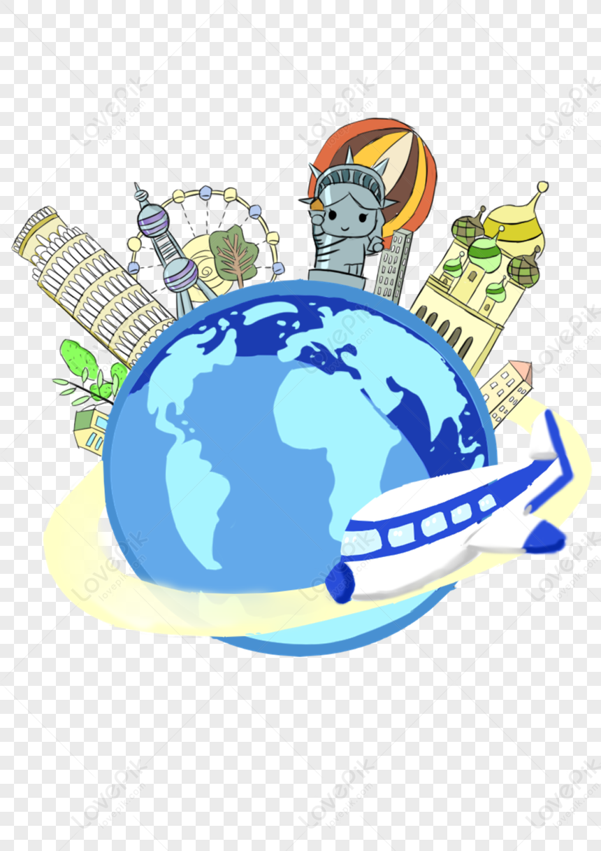 Global Tour, Cartoon Clipart, Globe Travel, Map Travel PNG White ...