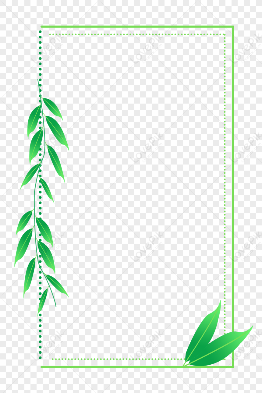 Green Leaf Border, Green Leaves, Green Scroll, Green Paper Free PNG And ...