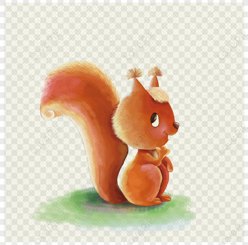 Hand Drawn Cartoon Sprouting Little Squirrel PNG Picture And Clipart Image  For Free Download - Lovepik | 401283375