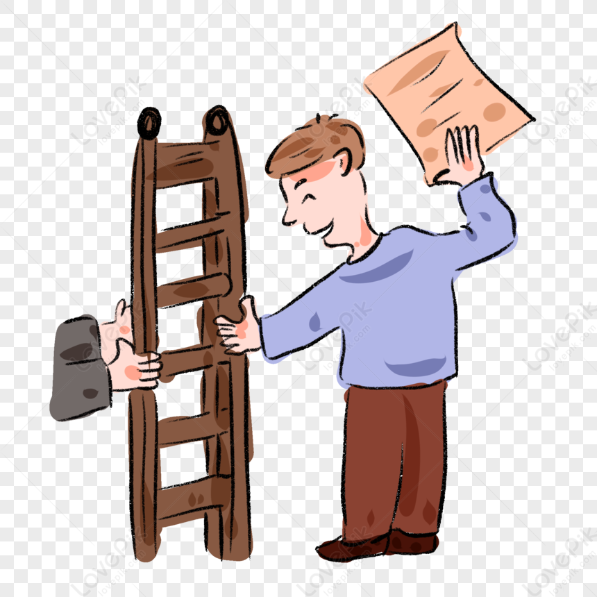 Hand Drawn Hand Ladder Cartoon Free PNG And Clipart Image For Free Download  - Lovepik | 401291699