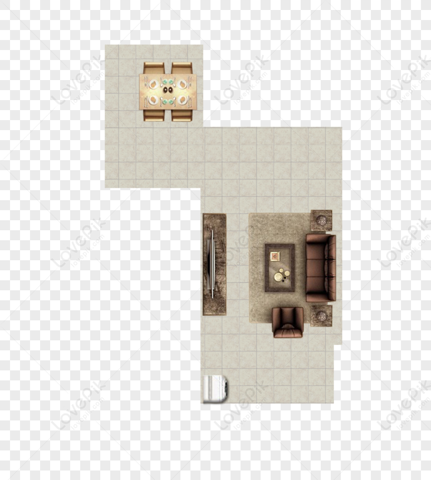 Living Room And Dining Room Top View Png Transparent And Clipart Image 