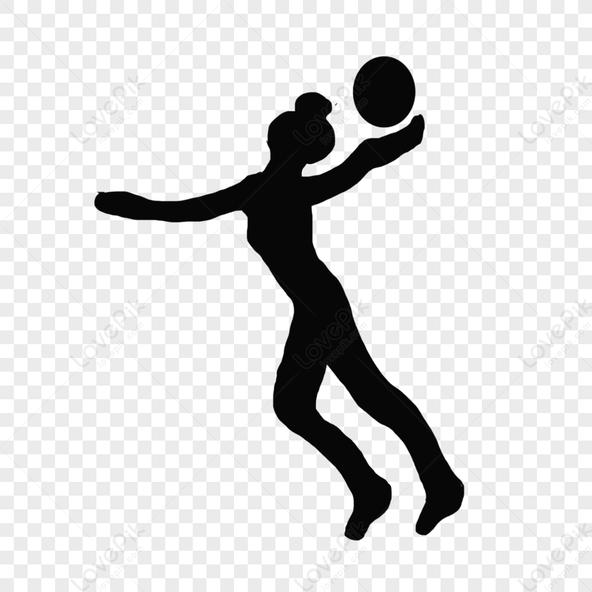 volleyball player clipart black and white free